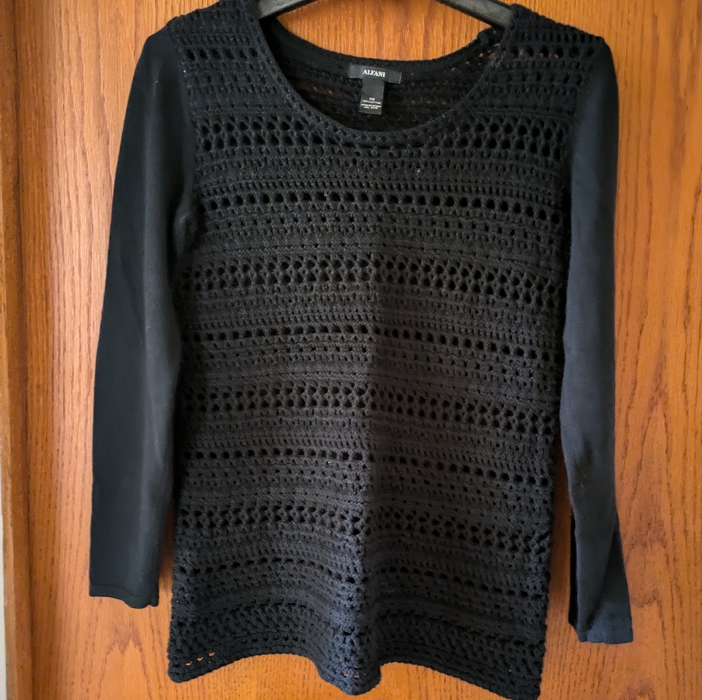 Alfani Black knit tunic Size XSp